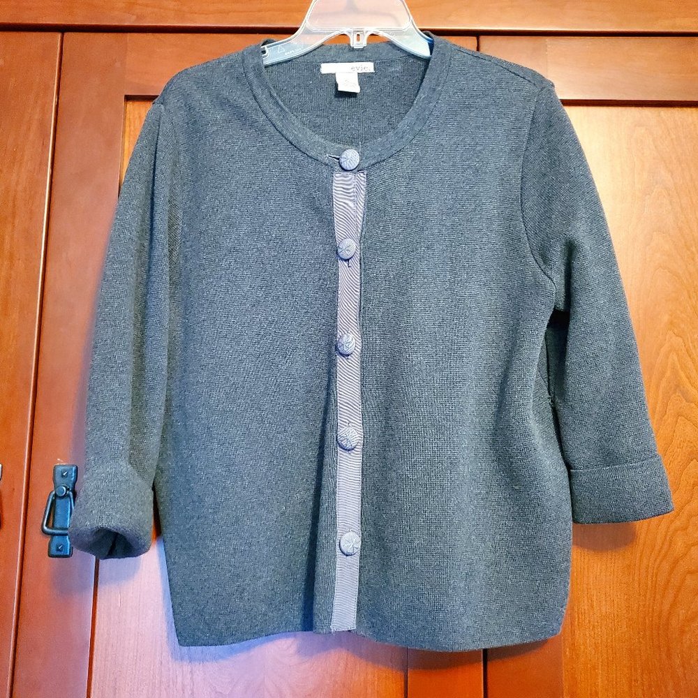 Charcoal Gray Cardigan - Evie. XL